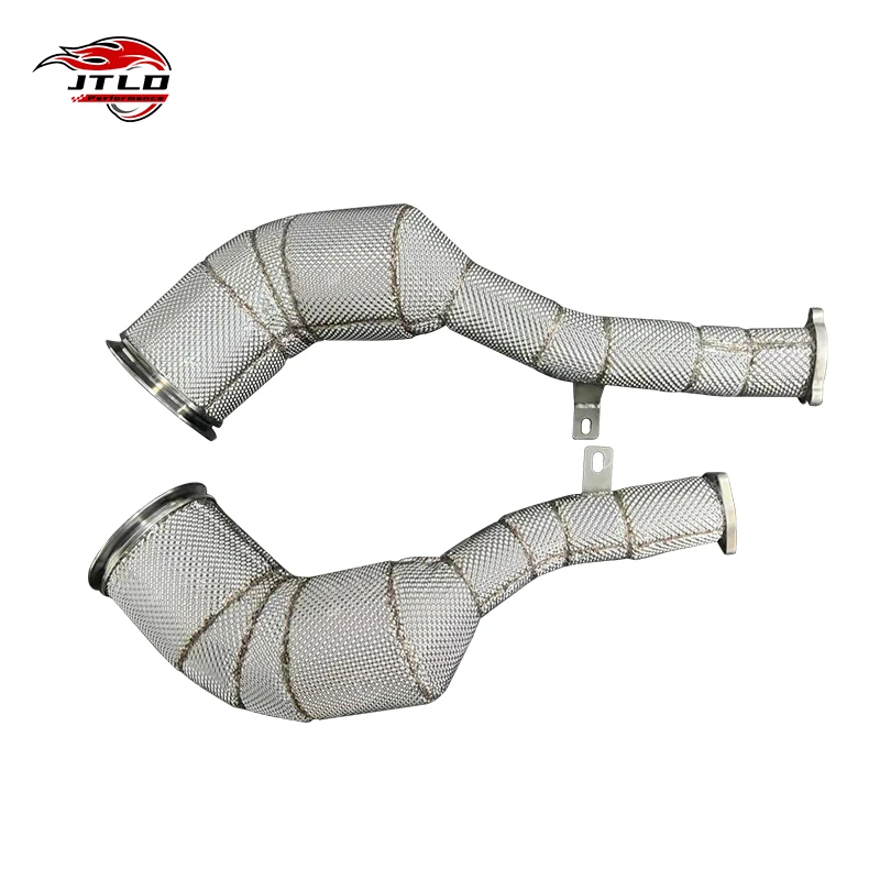 For 2020 Audi S6 Quattro 2.9T Premium Plus Model High Flow Front Downpipe With Heat Shield Made From Stainless Steel