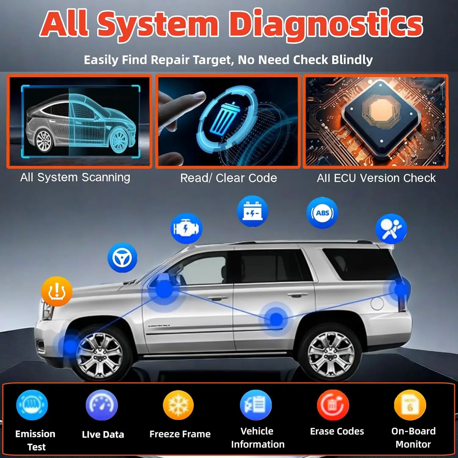MaxiAP AP2500 OBD2 Scanner Bluetooth, All System Diagnostic Tool, 45+ Car Brands, EV Battery, for Android/iOS