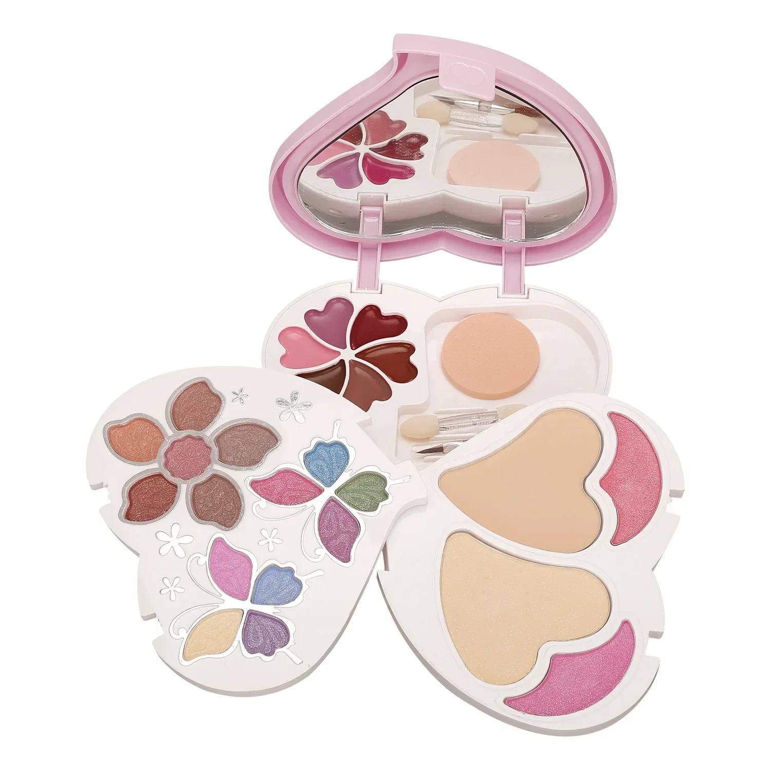 Kit de maquillaje, caja completa para niña, caja multifuncional todo en uno, 24 colores, polvo facial, sombra de ojos, resaltador de labios, paleta bronceadora