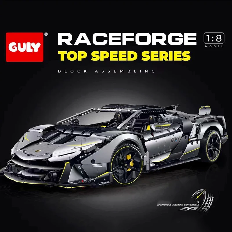3392pcs 1: 8 échelle agneau jetable voiture de sport bloc set high - tech City Speed Racing Model Kit bricolage assemblage jouet garçon adulte cadeau pour enfants Home Decor