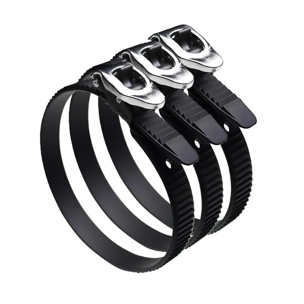 3Pcs 	Grip Lock Strap Metal Buckle Ratchet Strap Stainless Steel Attachable Clamping Strap Heavy Duty Multi-purpose Fastening St