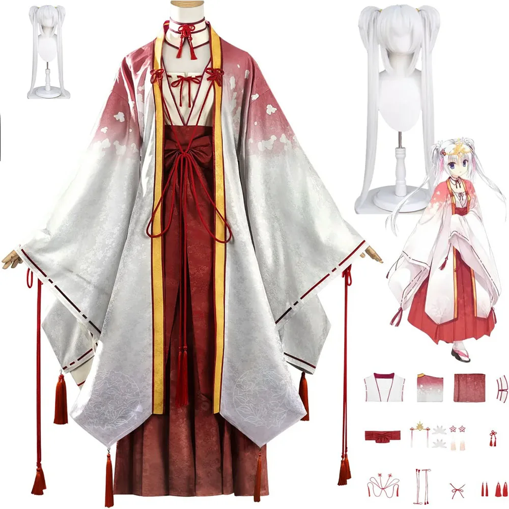

Anime Game Senren*Banka Tomotake Yoshin Cosplay Costume Wig Kimono Haori Cloak Skirt Woman Halloween Carnival Party Dress Up