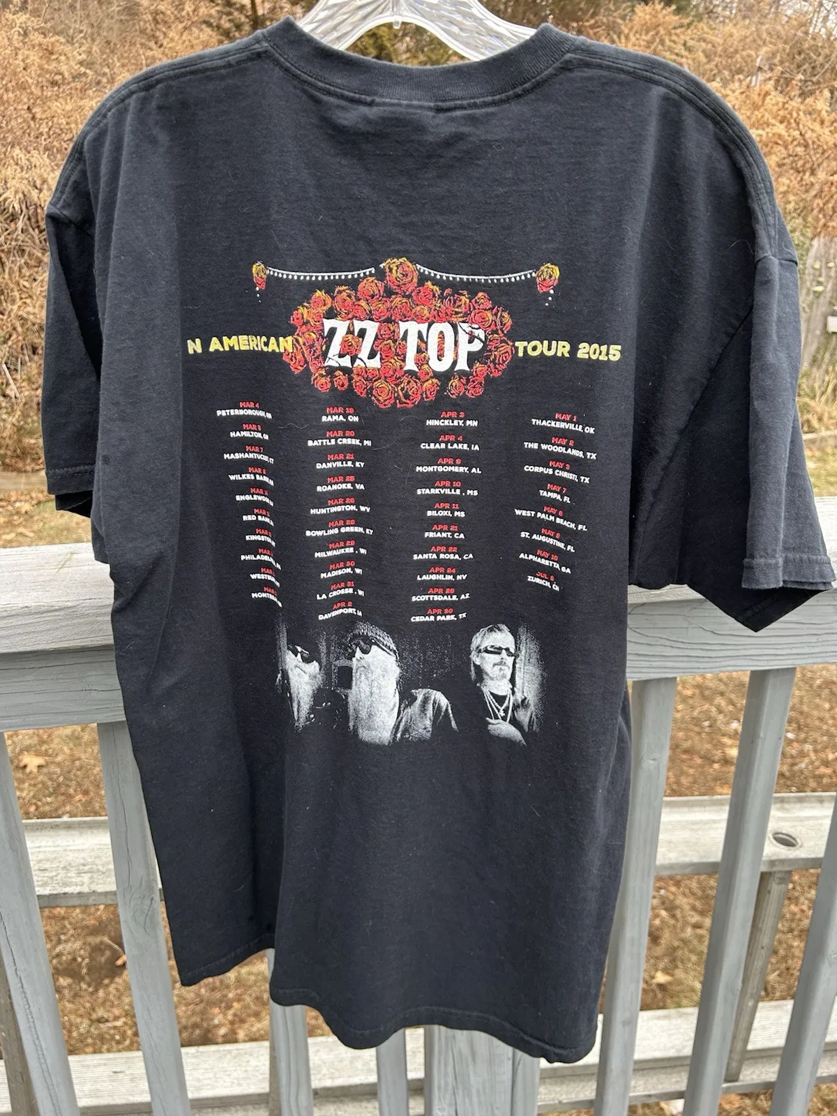 La Futura World Tour ZZ Top Concert Tee N American Tour 2015 BLACK XL