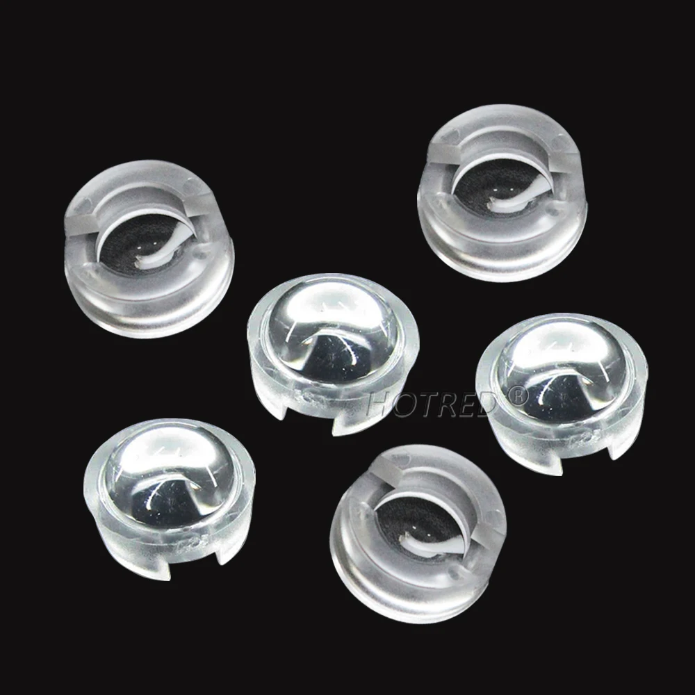 100-500pcs LED Lens 1W 3W 5W Optical 15 30 45 60 90 100 Degree Convex Clear Lenses For1W 3W Chip Free Holder Diode Easy Install