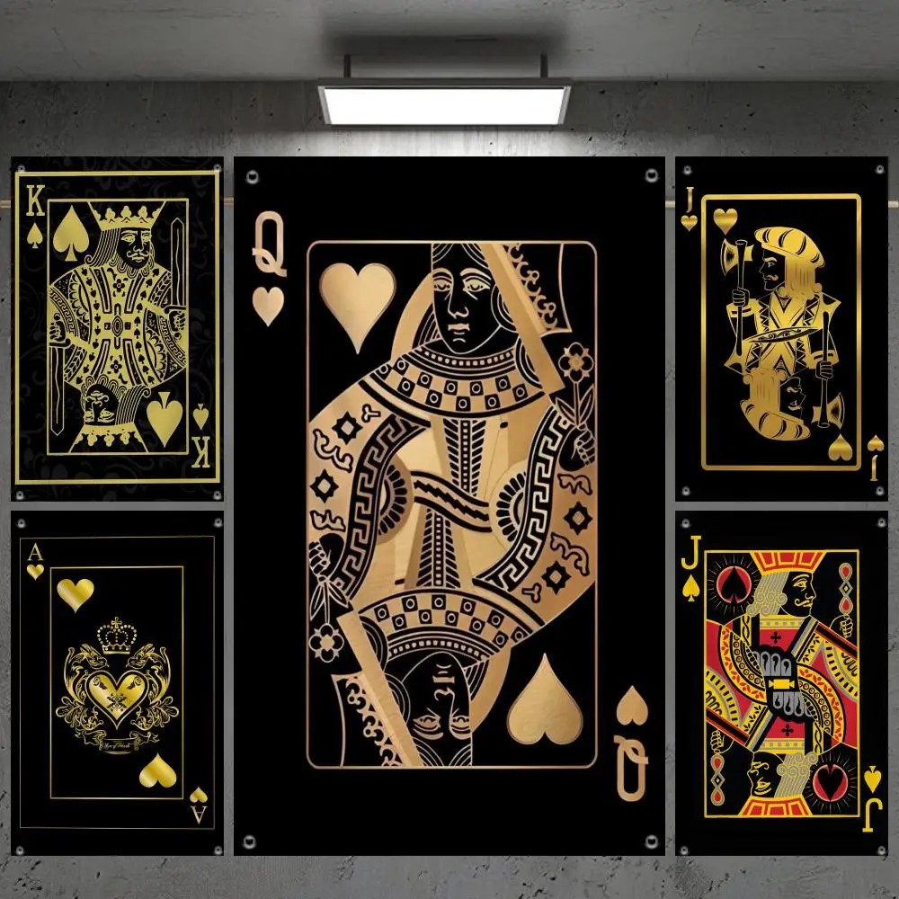 Poker Ace Black And White Flags Custom Camping Outdoor Garden Room Bedroom Decor Party Backdrops Wall Art Family Gifts