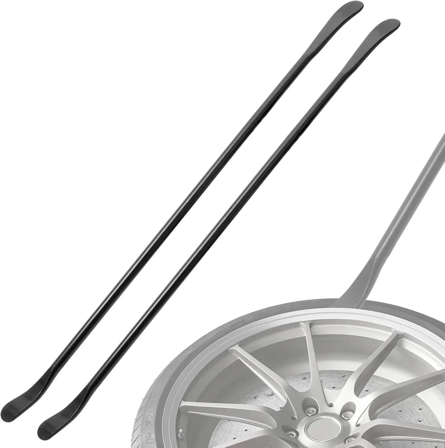 

Heavy Duty Tire Changing Tool Set, 38 Inch Iron Bars for Semi Trucks and Cars, Black