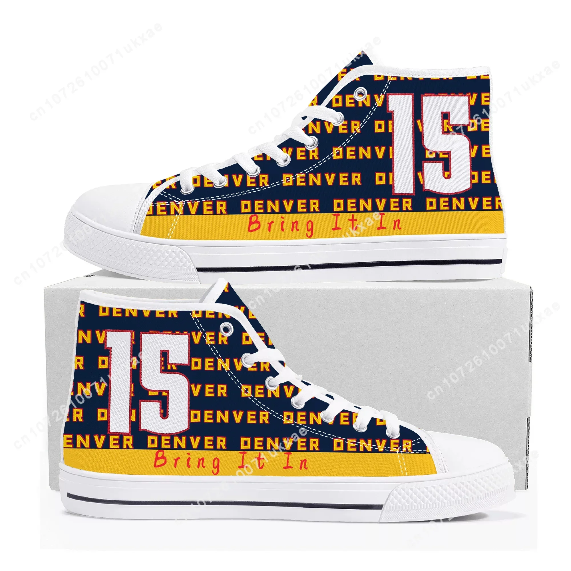 Denver Number 15 27 1 Bring It In High Top Sneakers Mens Womens Teenager Canvas Sneaker Casual Custom Made Shoes Customize Shoe