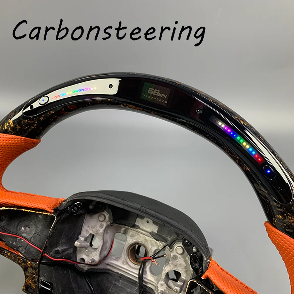 Cars Accessories For Dodge Customized Forged Carbon Fiber Steering Wheel For SRT Charger Challenger Hellcat Racing style design