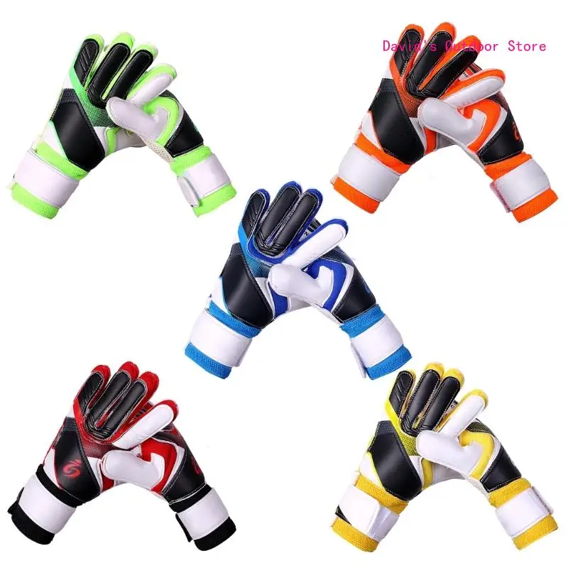 

1 Pair Goalkeeper Glove Soccer Glove Strong Grip Gloves with Finger Protections X3UA