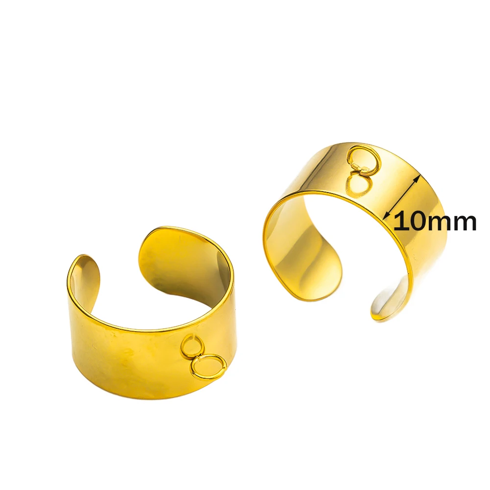 5Pcs Stainless Steel Chunky Wide Rings for DIY Jewelry Making