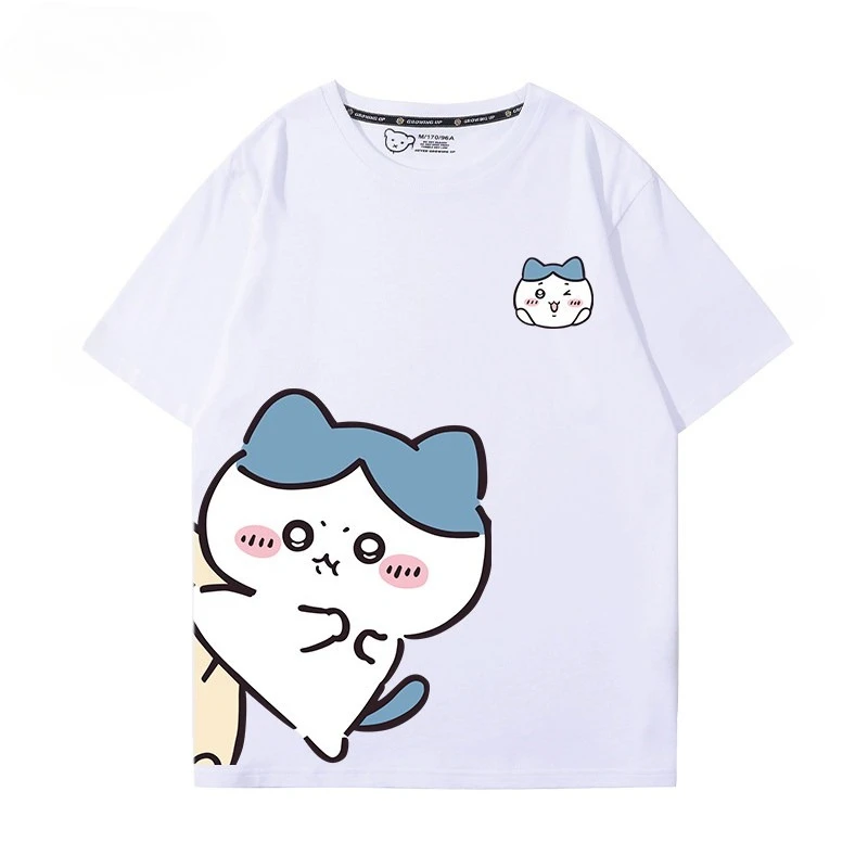 Chiikawa Weiches Niedliches Anime-Charakter T-Shirt für Männer und Frauen, Locker Geschnittenes Lässiges Sommer-Kurzarm-Shirt mit Rundhalsausschnitt, Harajuku Streetwear Alltags-Oberteil – Detail 4