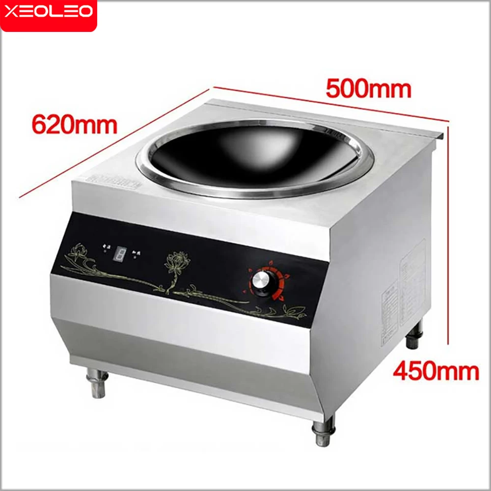 XEOLEO Commercial Concave Induction Stainless Steel  Electromagnetic Heating Cooker 8KW Electromagnetic Stove Food Processador