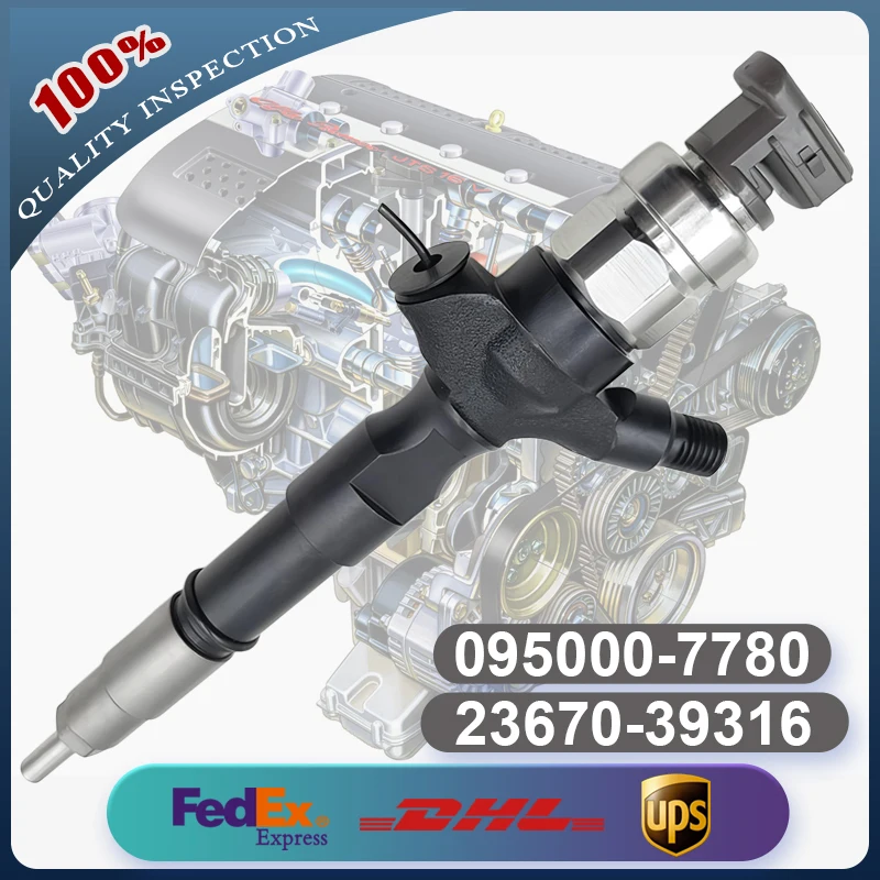

095000-7780 095000-5440 23670-39316 23670-0L050 Common Rail Injector for Toyota Hiace Hilux D4D 2KD 1KD-FTV Engine