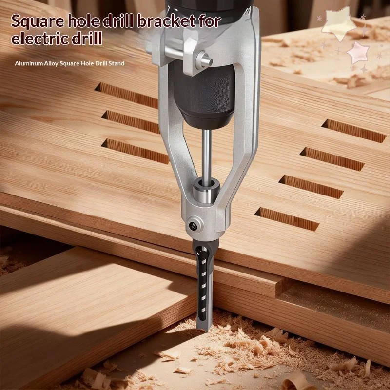

Durable Square Hole Drill Bits 6.4/8/9.5/12.7mm Portable Woodworking Mortising Chisel Adapter For DIY Woodworking Drilling Tools