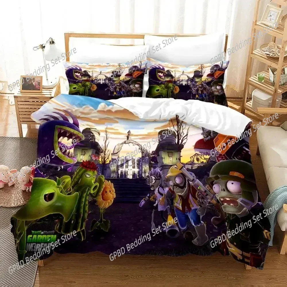 

3D Printed Plant Zombie Bedding Set Single Twin Double Queen King Cal King Size Bed Linen Set