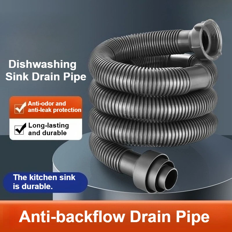 

Комплект сливных труб с защитой от обратного потока для кухонной раковины, бытовой раковины, умывальника, сливной трубки для мытья посуды, сливной трубки для ванной комнаты, кухонных принадлежностей