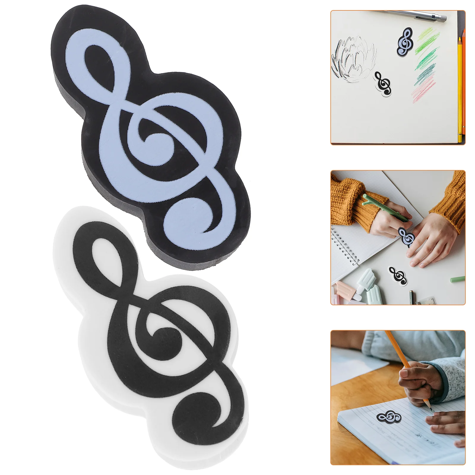 

20 Pcs Whiteboard Eraser Small Music Symbol Erasers Laptop Reward Cute for Students Mini