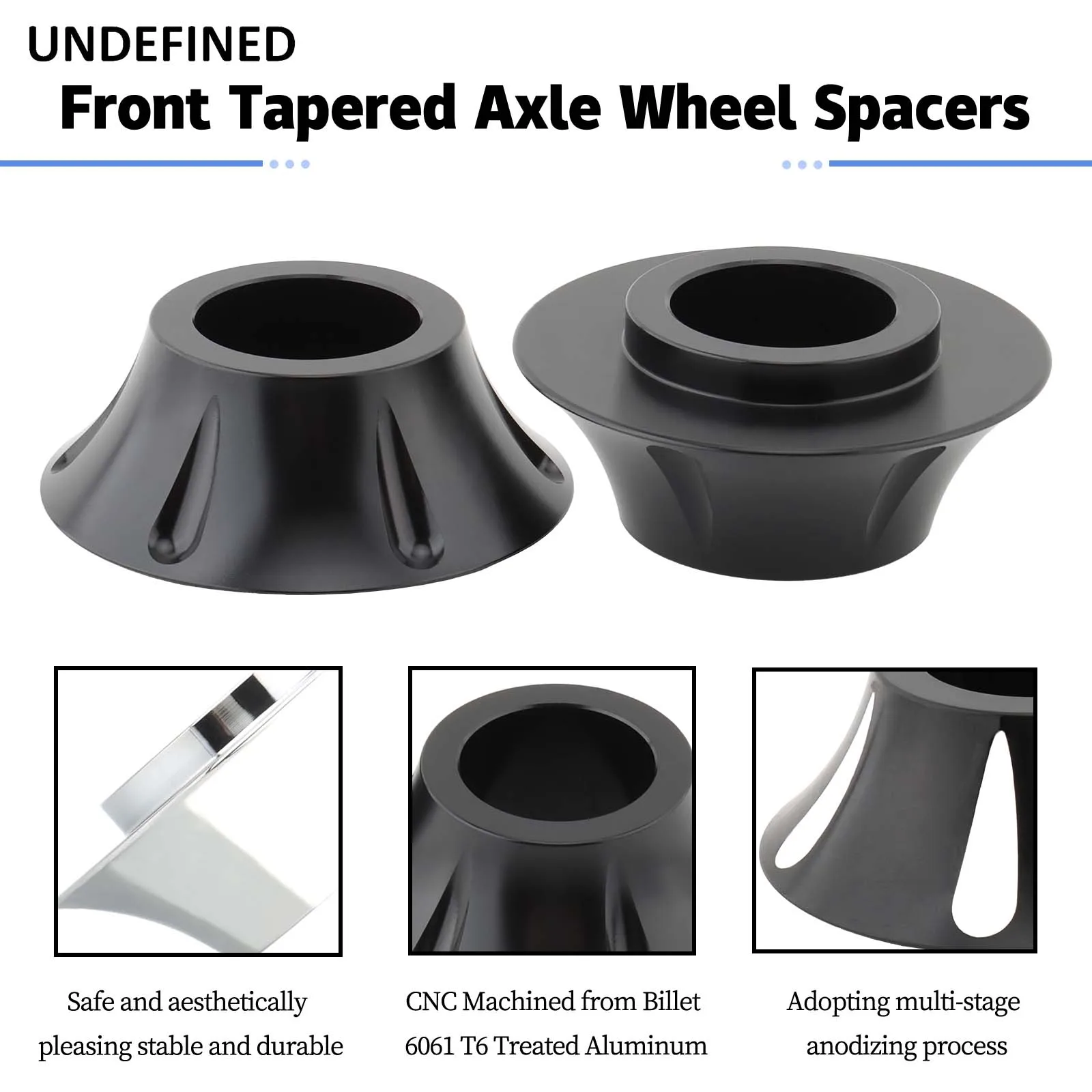 Motorcycle Chrome Tapered Front Wheel Axle Spacers For Harley Road King Electra Road Glide Street Glide Ultra Classic 2008-2024 image 5