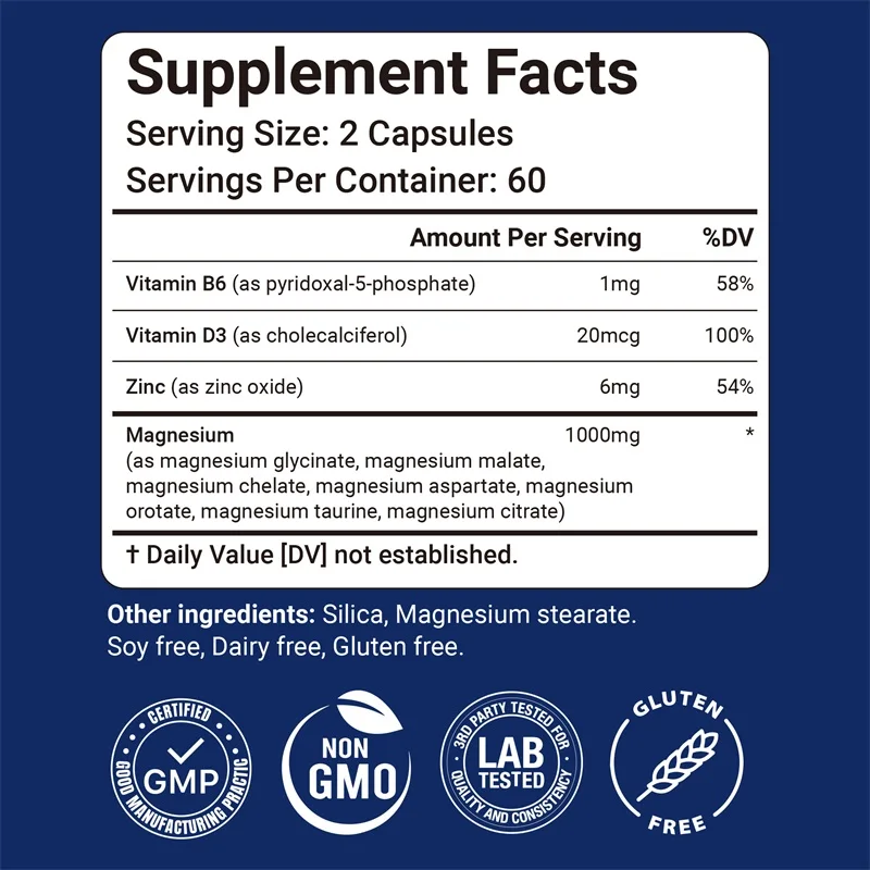 Magnesium 7-Complex - High Absorption, Supports Energy, Relaxation, Promotes Healthy Sleep, Helps Muscle Support Supplements