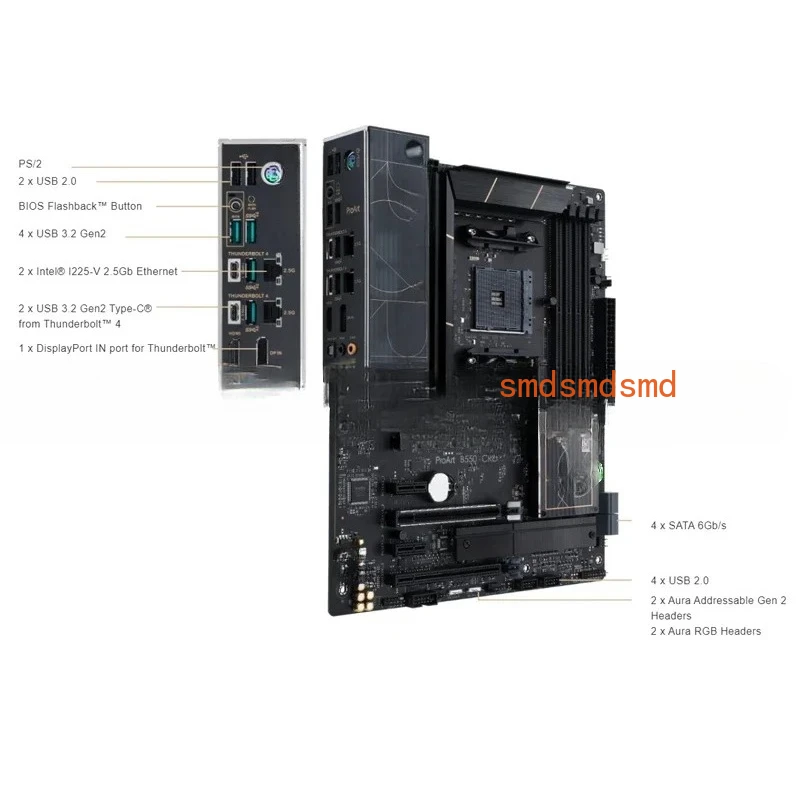 B550 Ryzen AM4 ATX Motherboard ProArt B550 Creator AMD, Suitable for Content Creators, with PCIe ® 4.0, Dual Type-C Function