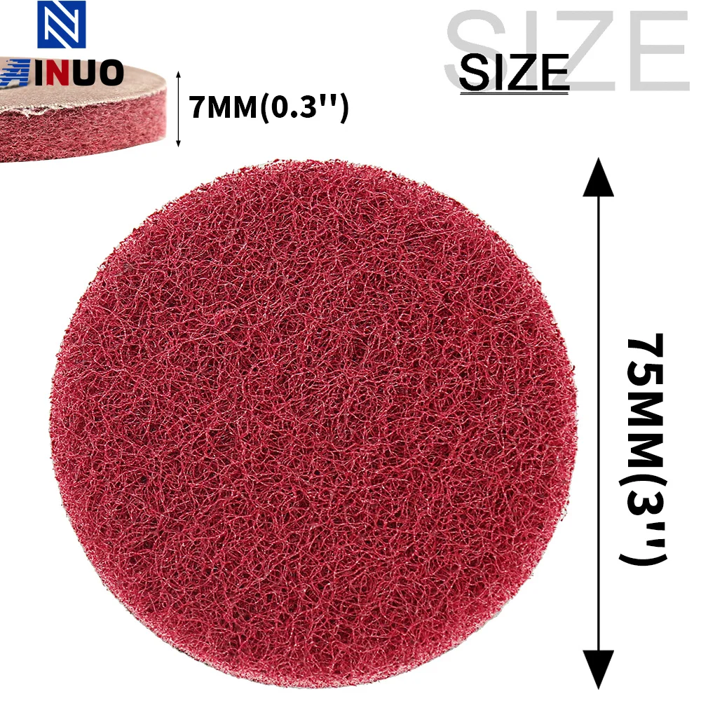 75mm mudança rápida disco de lixa de fibra de náilon abrasivo esfregão rolo bloqueio r-tipo lixa 1/4 "suporte almofada remoção de ferrugem