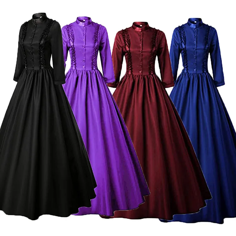 New Medieval Dress Halloween Costumes for Women Cosplay Palace Noble Long Robes Ancient Bell Sleeve Princess Costume Dress