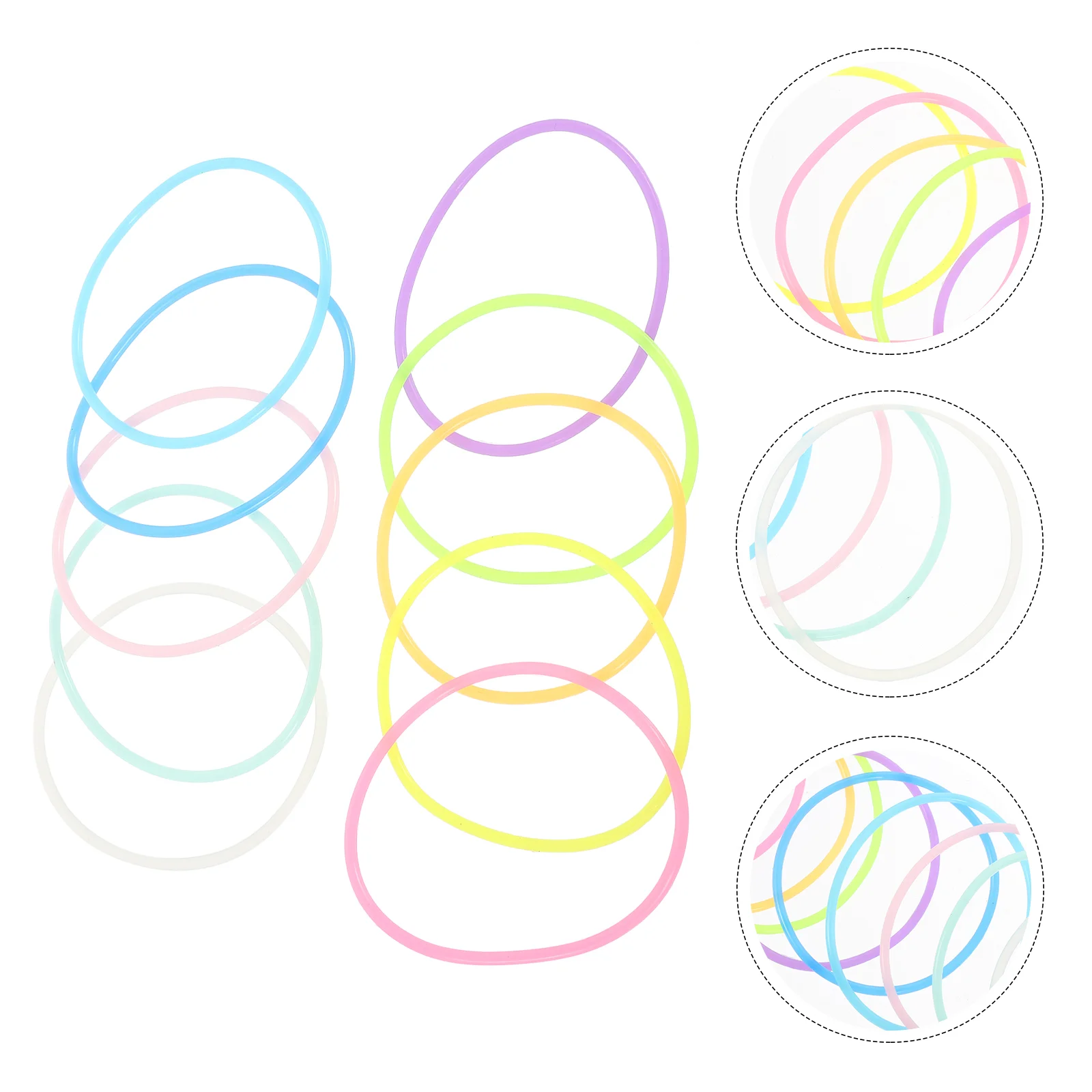 

30 Pcs Headband Luminous Silicone Bracelet Multi-use Fine Bands Elastic Hair Tie Toddler