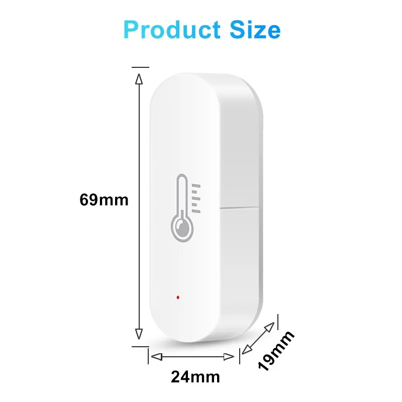 Tuya WiFi Sensor Inteligente de Temperatura e Umidade, App Monitor Remoto, Funciona com Alexa e Google Assistant