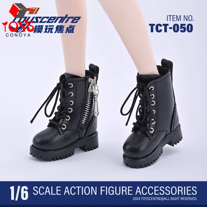 Toyscentre TCT-050 1/6 مقياس الأحذية الجلدية السوداء الأحذية جوفاء نموذج صالح 12 ''أنثى الجندي عمل الشكل دمى الجسم