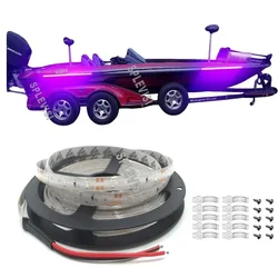 16FT Waterproof IP65 Ultra Violet UV Black Light LED Light Strip for Marine Boat Bass Night Fishing Pontoon Kayak Yacht Sailboat