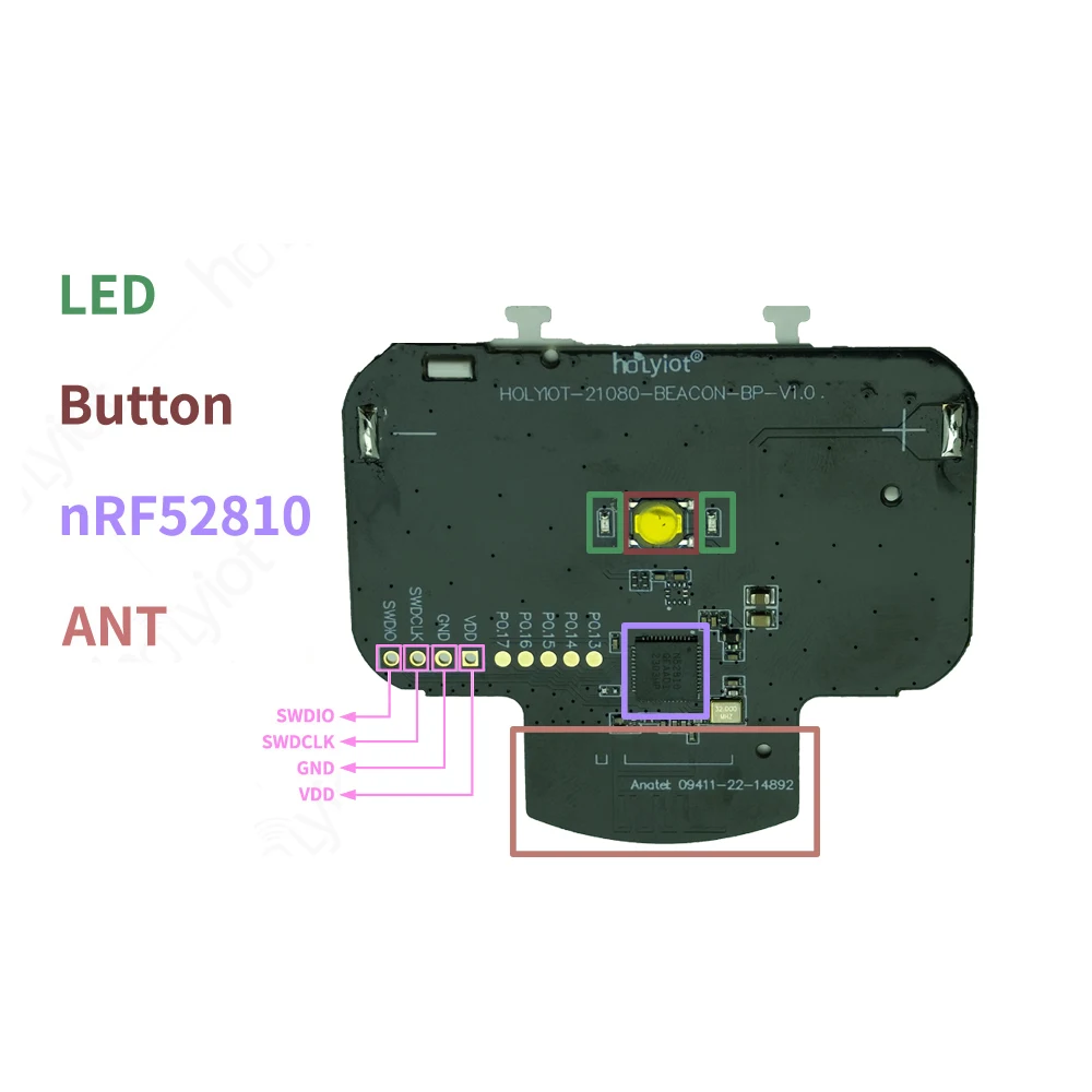 

Holyiot BLE Beacon Tag nRF52810 Bluetooth 5.0 Low Power Consumption Module Beacon Automation Modules