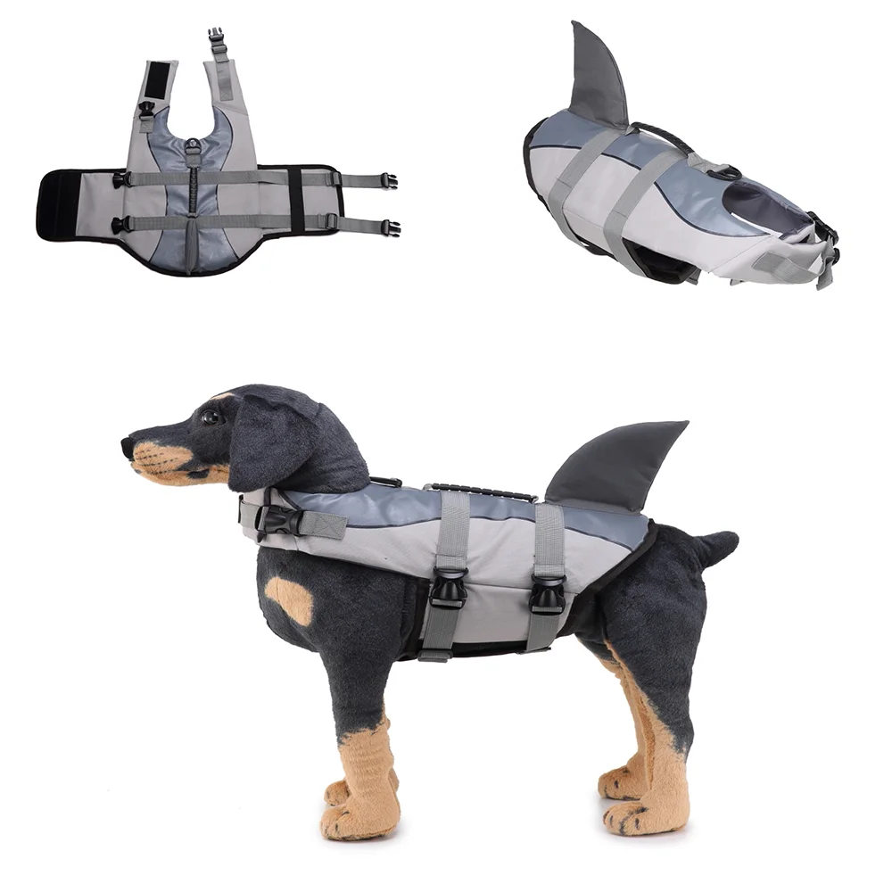 Pet Dog Swimsuit Shark Pet Life Vests Summer Pet Clothes Oxford Breathable Float Dog Life Jacket for Small Middle Large Dogs