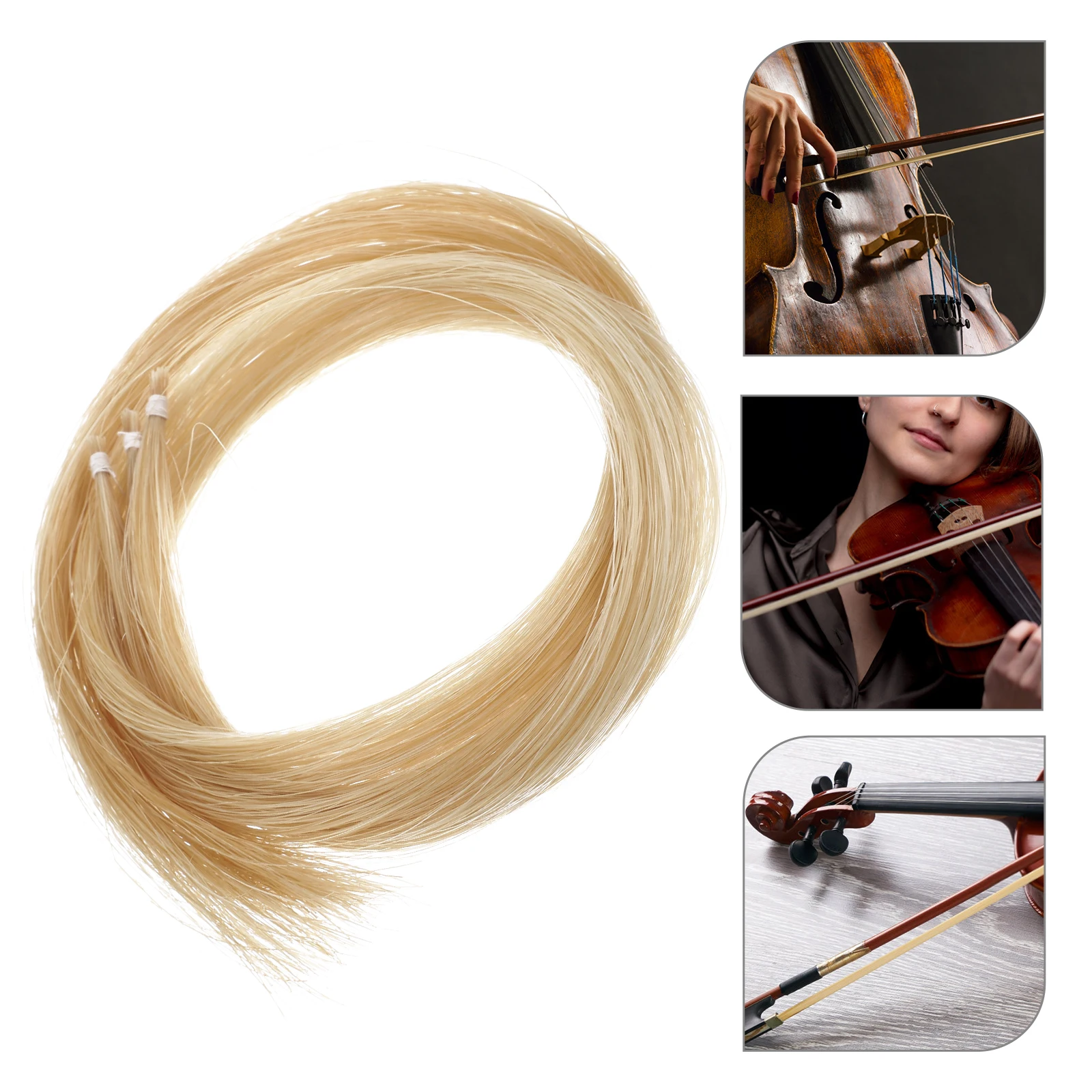 

3 Hanks Tail Hair Violin Bows Accessory Horsetail Parts and Accessories for