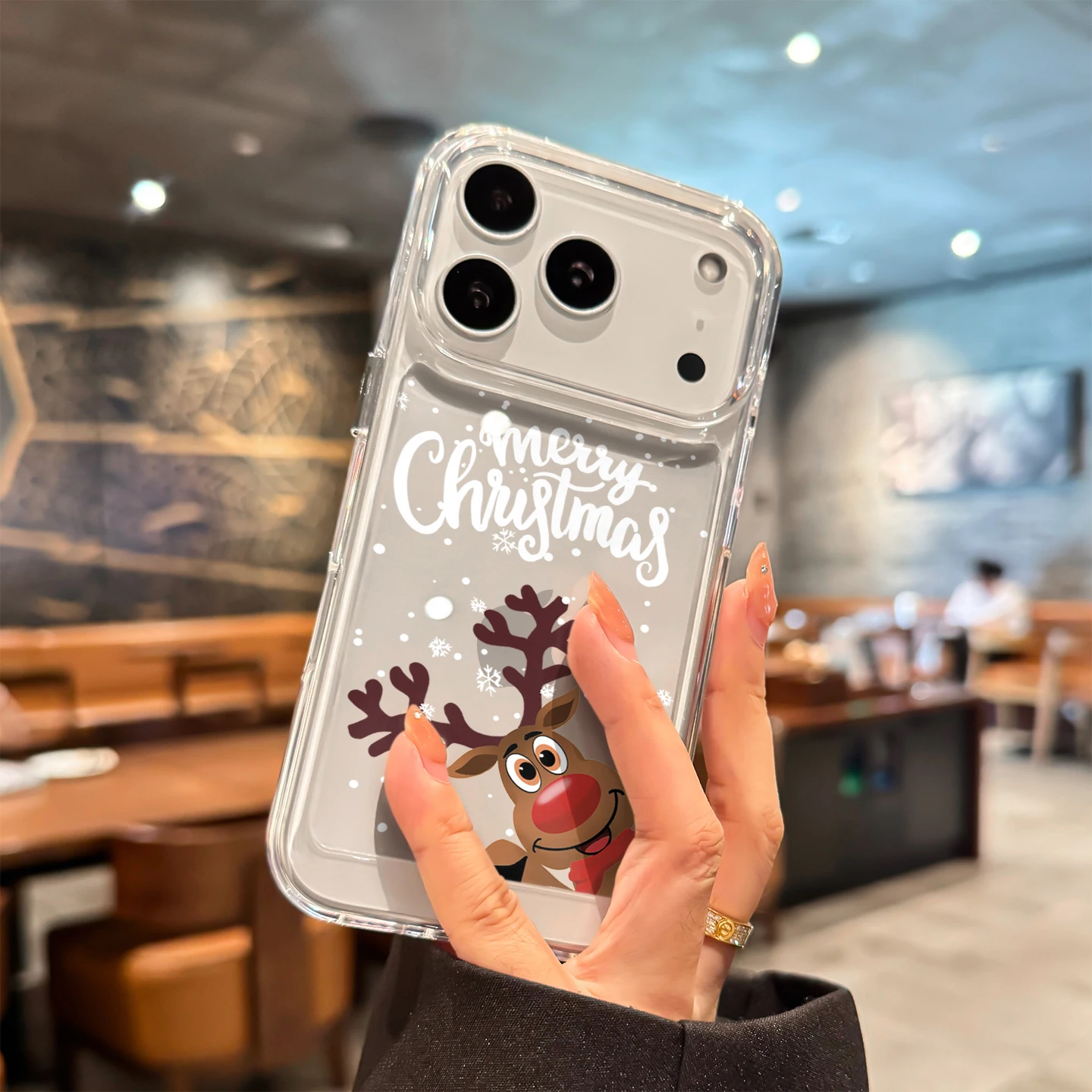 

Winter Wonderland Christmas Printing Phone Case For iPhone 17 16 15 14 13 12 11 Pro Max 7 8 Plus XS Transparent Protection Cover