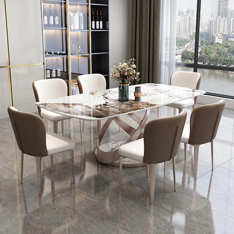 

Modern Marble Dining Tables Kitchen Center End Dining Tables Living Room Floor Office Mesa Comedor Apartment Furniture WSW40XP