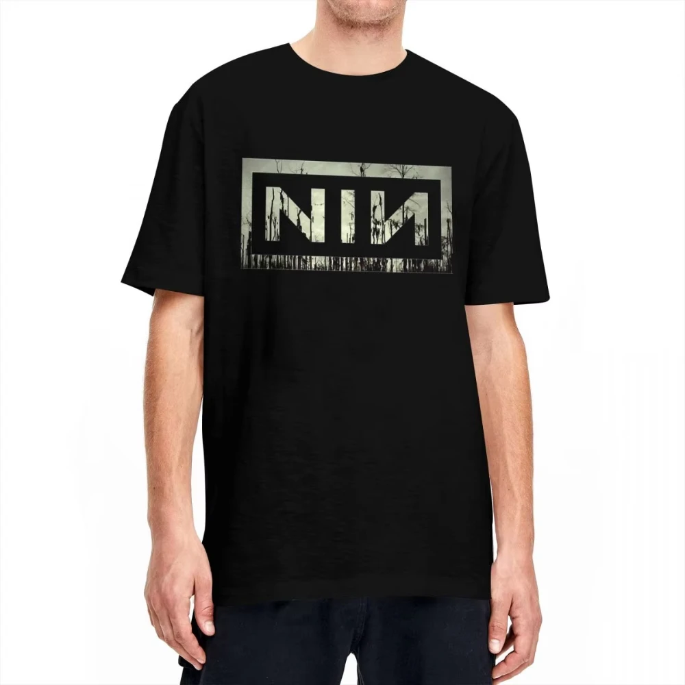 Casal t camisas nove Polegada unhas nin das mulheres dos homens t camisas harajuku rock música banda logotipo verão camisetas roupas de algodão mais t