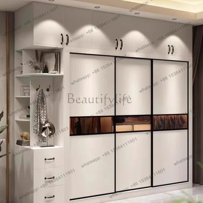 Nordic White Hanging Wardrobe Essential Adjustable Wooden Aesthetics Wardrobe Storage Shelves Armario De Ropa Bedroom Furniture