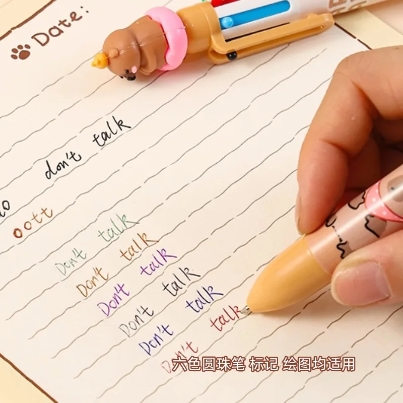 8 Pieces Capybara Stationery Set Children Back To School ruler sticky note pencil sharpener correction tape Frosted pencil case