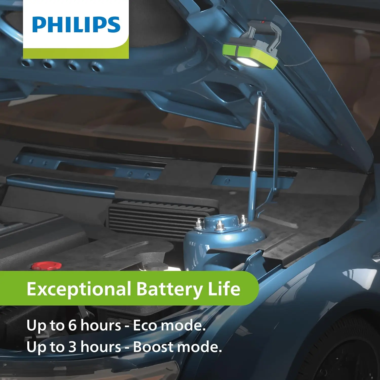 Philips Xperion 3000 Flood Rechargeable LED Work Light with Foldable Stand and Magnetic Handle. Powerbank Function with USB-C Ch