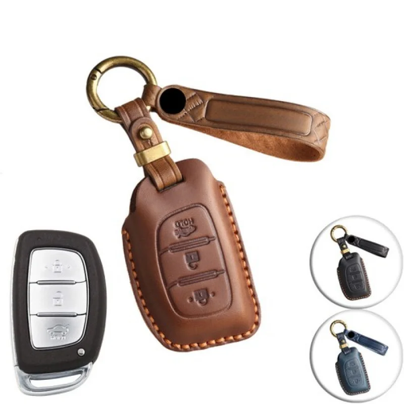 

Чехол для дистанционного ключа автомобиля A + из натуральной кожи для Hyundai Tucson Sonata Elantra