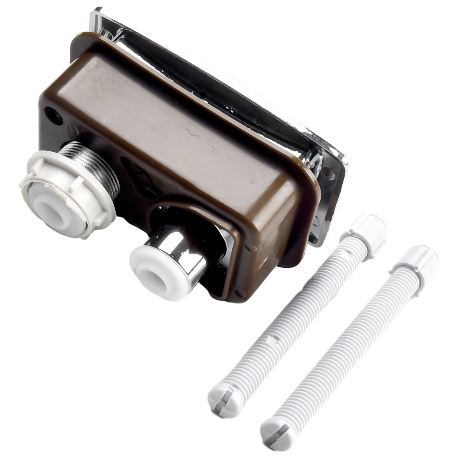 Toilet Water Tank Button Rectangle Repair Replacement Spare Parts 80 X 45mm ABS + Plating Accessories Brand New