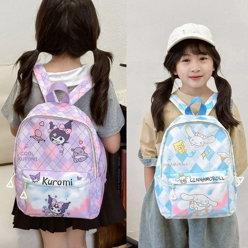 Cartoon Sanrio Kuromi Hello Kitty Children's Girls Backpack Cute School Bags for Student Girls Pockets Books Backpack Harajuku