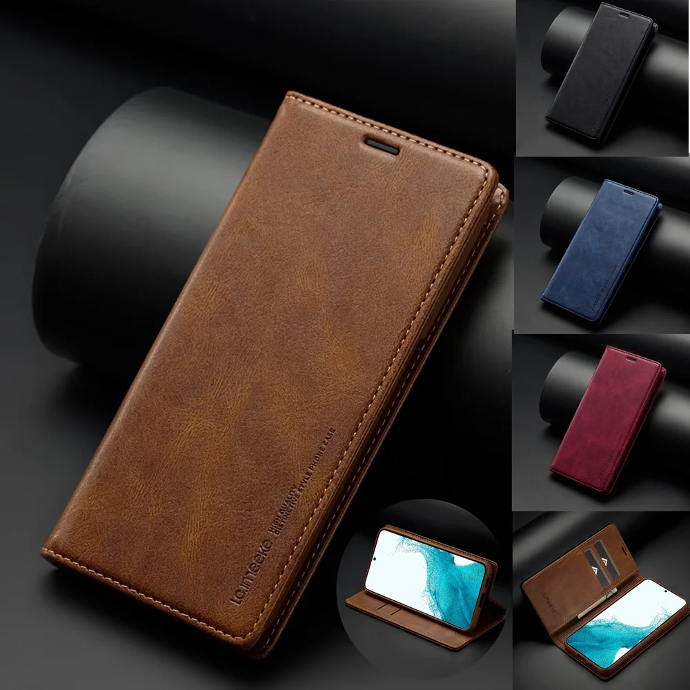 Luxury Flip Leather Case For Samsung Galaxy A13 A52 A53 A04 S S22 S21 Ultra S20 FE S10 S9 Plus Magnetic Wallet Cover