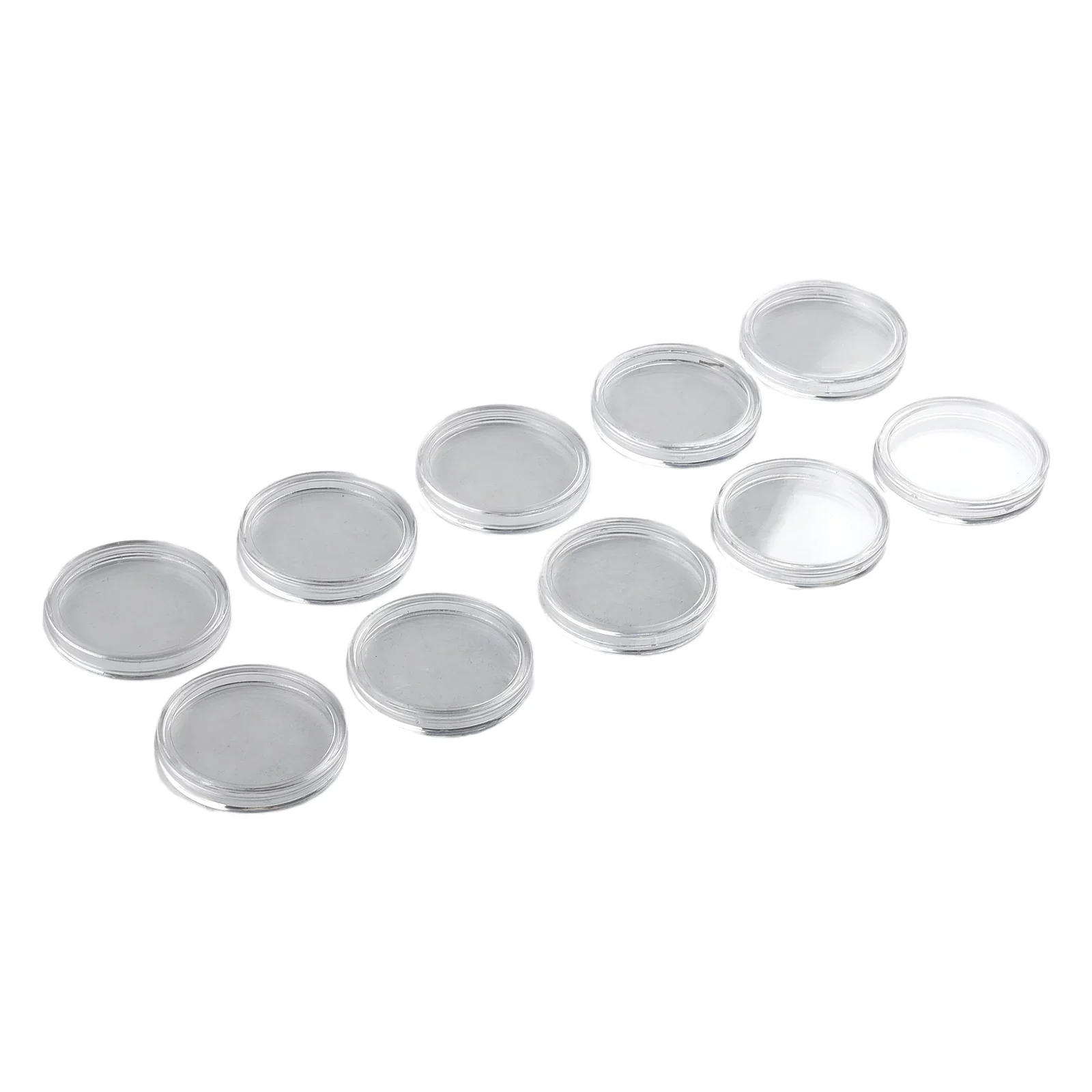 10pcs Coin Box 38mm/50mm Coins Collection Holder Coin Storage Collection Box Plastic Transparent Round Storage Case Holder