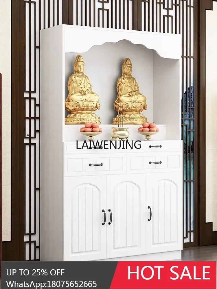 Buddhist shrine for Taiwan household economical vertical cabinet God of Wealth Guanyin Buddha statue incense shrine