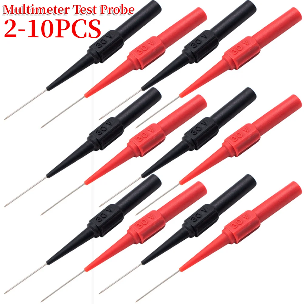 2-10Pcs Diagnostic Tools Multimeter Test Lead Extention Back Piercing Needle Tip Probes Autotools Automotive Kit Machine 0.7MM ﻿