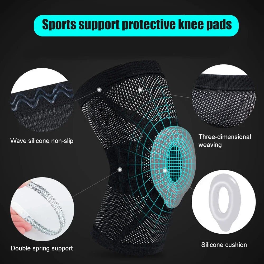 1/2Pcs Knee Braces Support for Men Women,with Patella Gel Pad & Side Stabilizers,Knee Pads for Running ACL Injury Recovery