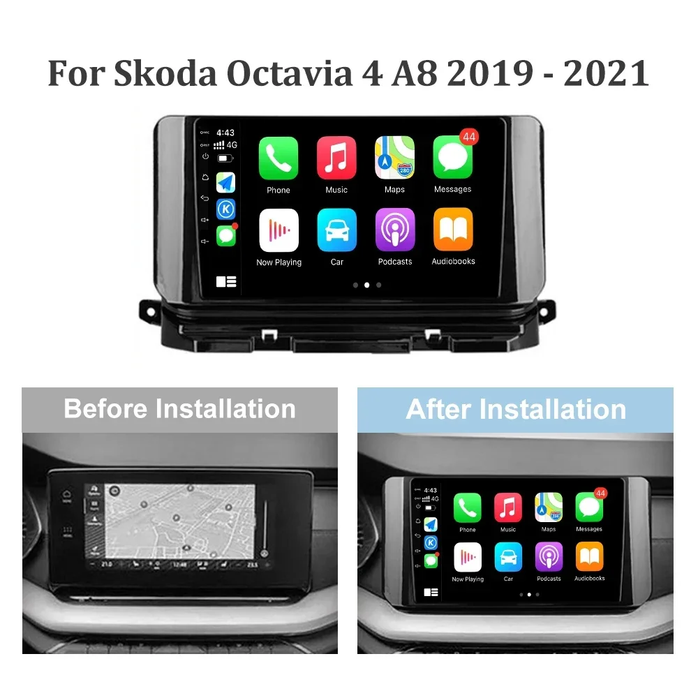 Android 13 For Skoda Octavia 4 A8 2019-2021 Car Radio Multimedia Navigation GPS Wireless2 Din Carplay Screen Stereo Console