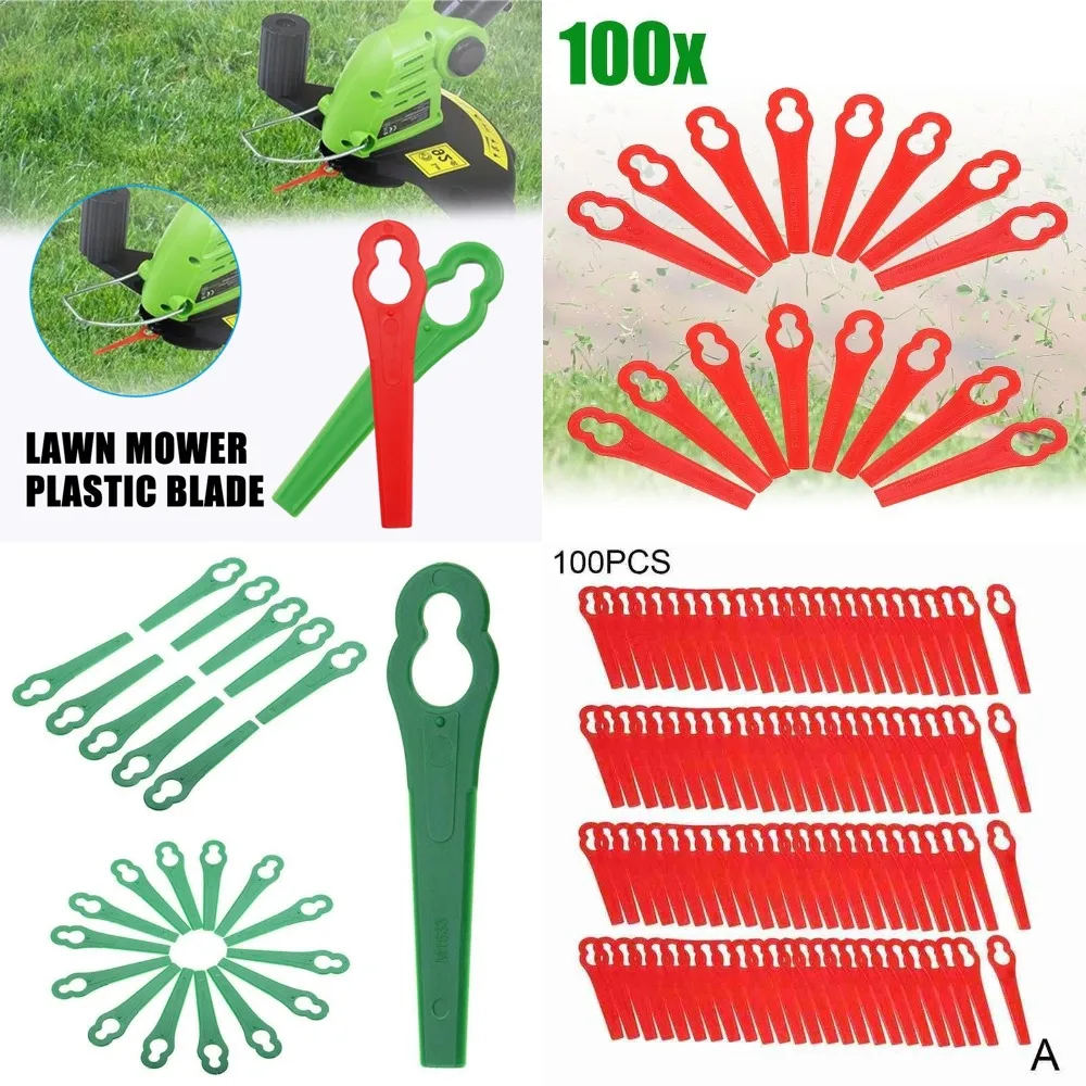 Lawnmower Blades Plastic L83 Grass Cutting Blade Replacement Parts Mowing Machine Blade Garden Cordless Grass Trimmer 100pcs