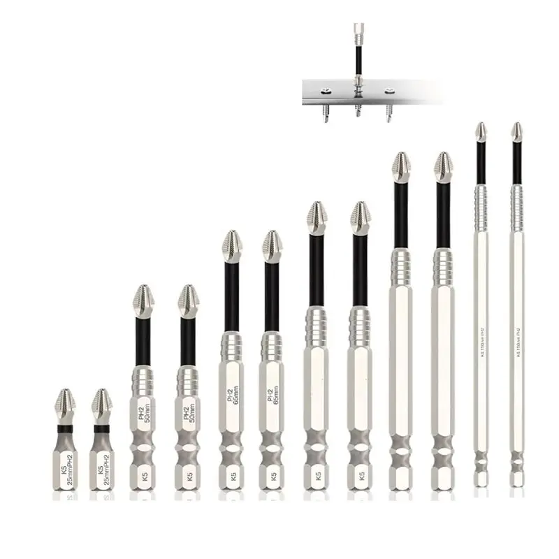 

ABLA-Anti Slip Screwdriver Bits 12-Piece High-Magnetic Screwdriver Drill Bit Set For Electric & Impact Drivers,